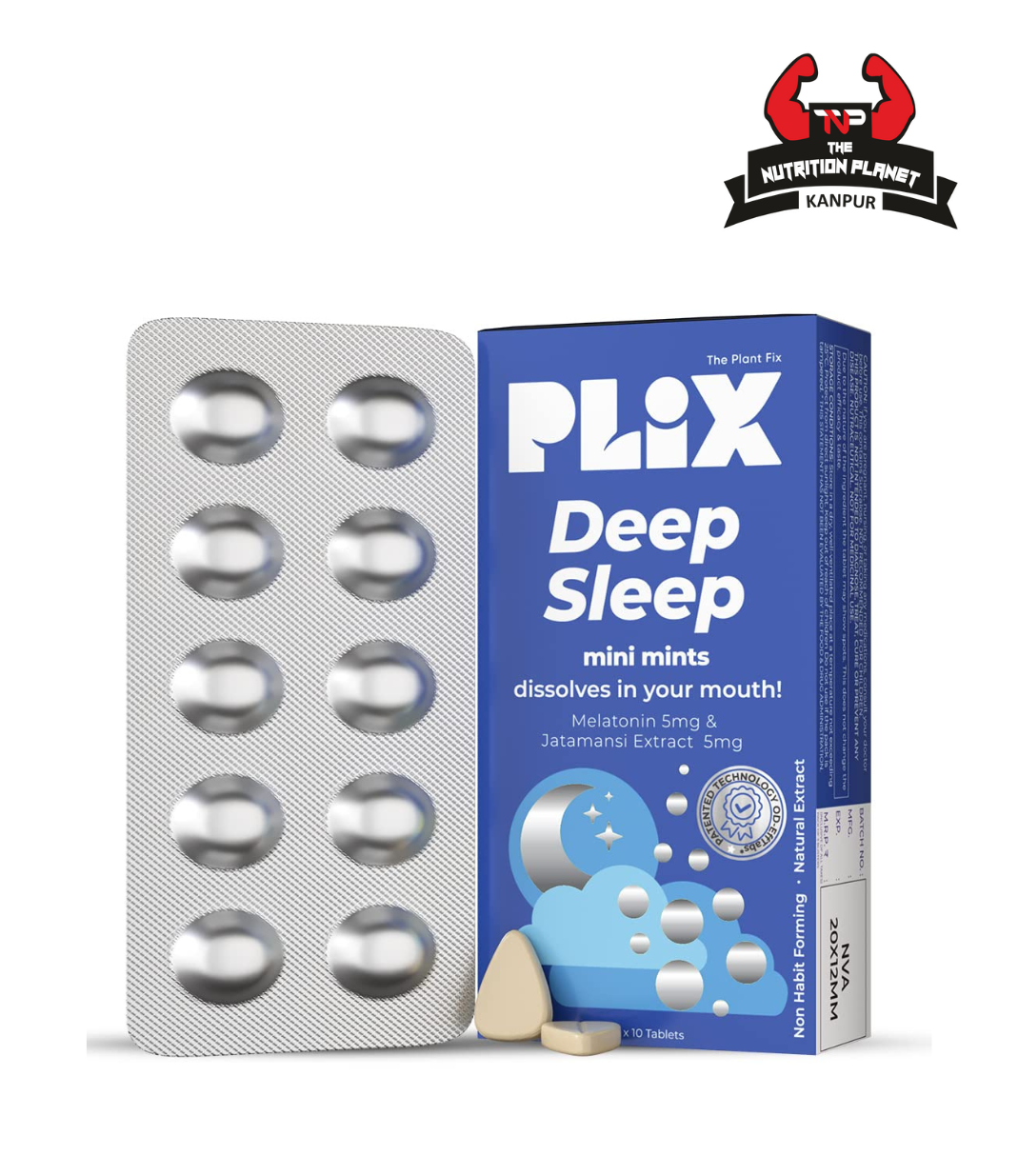 PLIX - THE PLANT FIX Melatonin Deep Sleep Oral Dissolving Mini Mints Effervescent supporting restful sleep | Non Habit Forming | Melatonin & Jatamansi Extracts (5mg) | All Natural |Pack of 1,30 mints